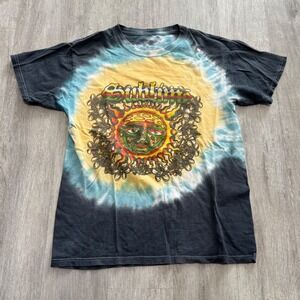 Sublime Sun Graphic Tie Dye T-Shirt adult S/M Black Blue Yellow